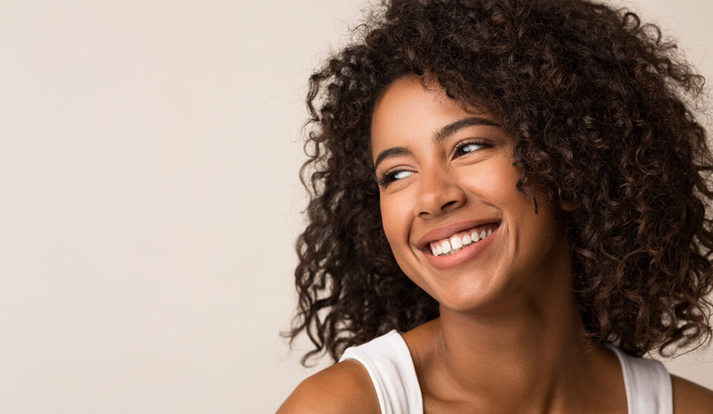 A beauty portrait of happy woman.